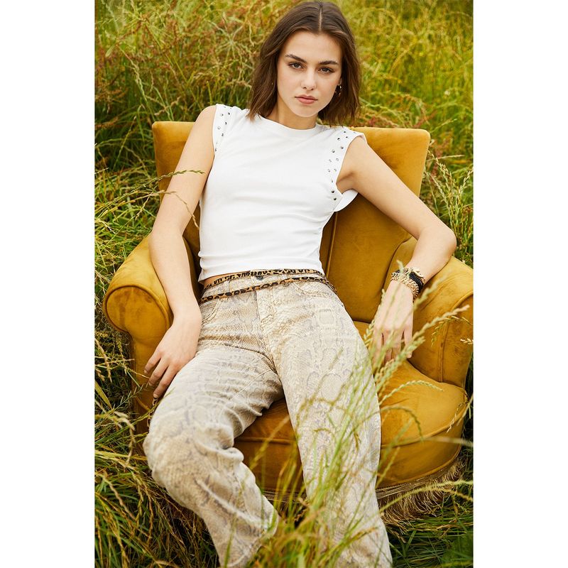 AMERICANINO - Jeans Americanino Mujer Denim Tiro Medio Diseño Serpiente