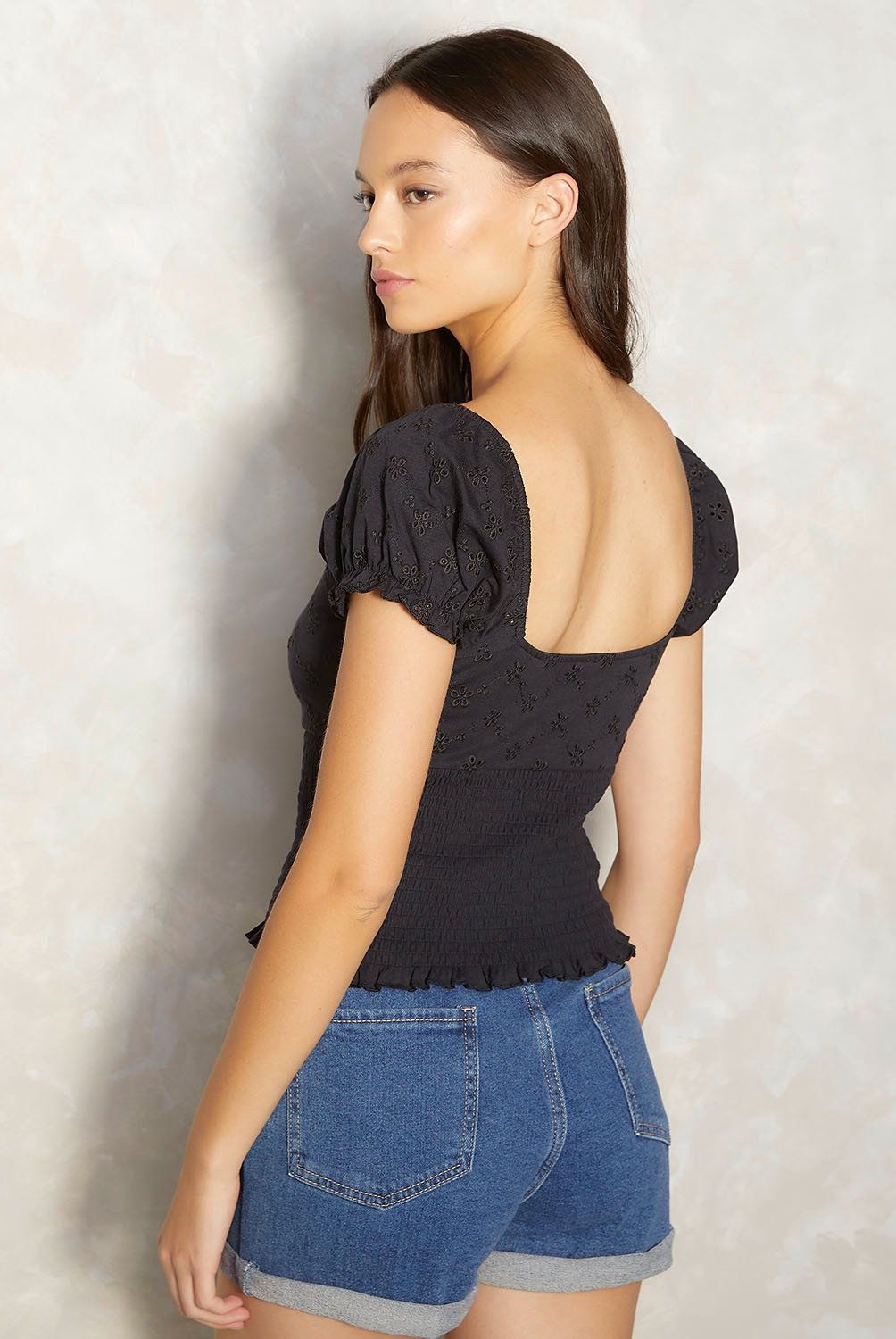 SYBILLA - Polera Sybilla Mujer Manga Corta Casual con Detalles