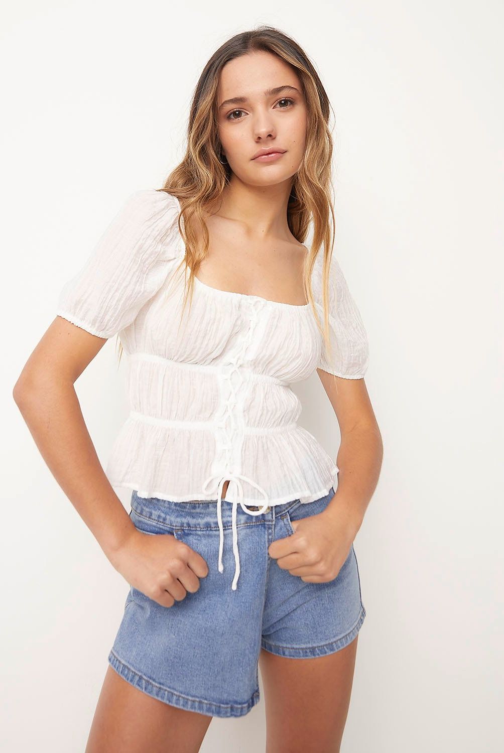 SYBILLA - Blusa Sybilla Mujer Manga Corta Estilo Casual