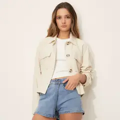 SYBILLA - Chaqueta Mujer Lisa Regular Fit