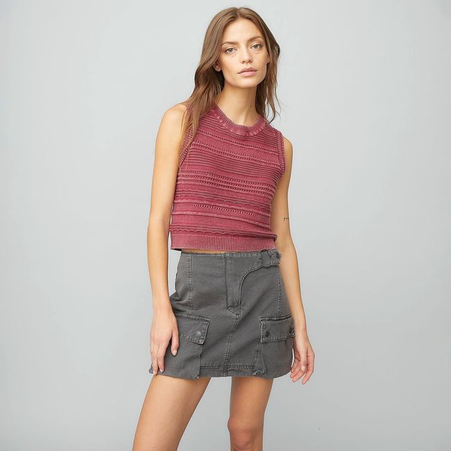 AMERICANINO - Polera Americanino Mujer Tejida Sin Mangas Rayas Casual