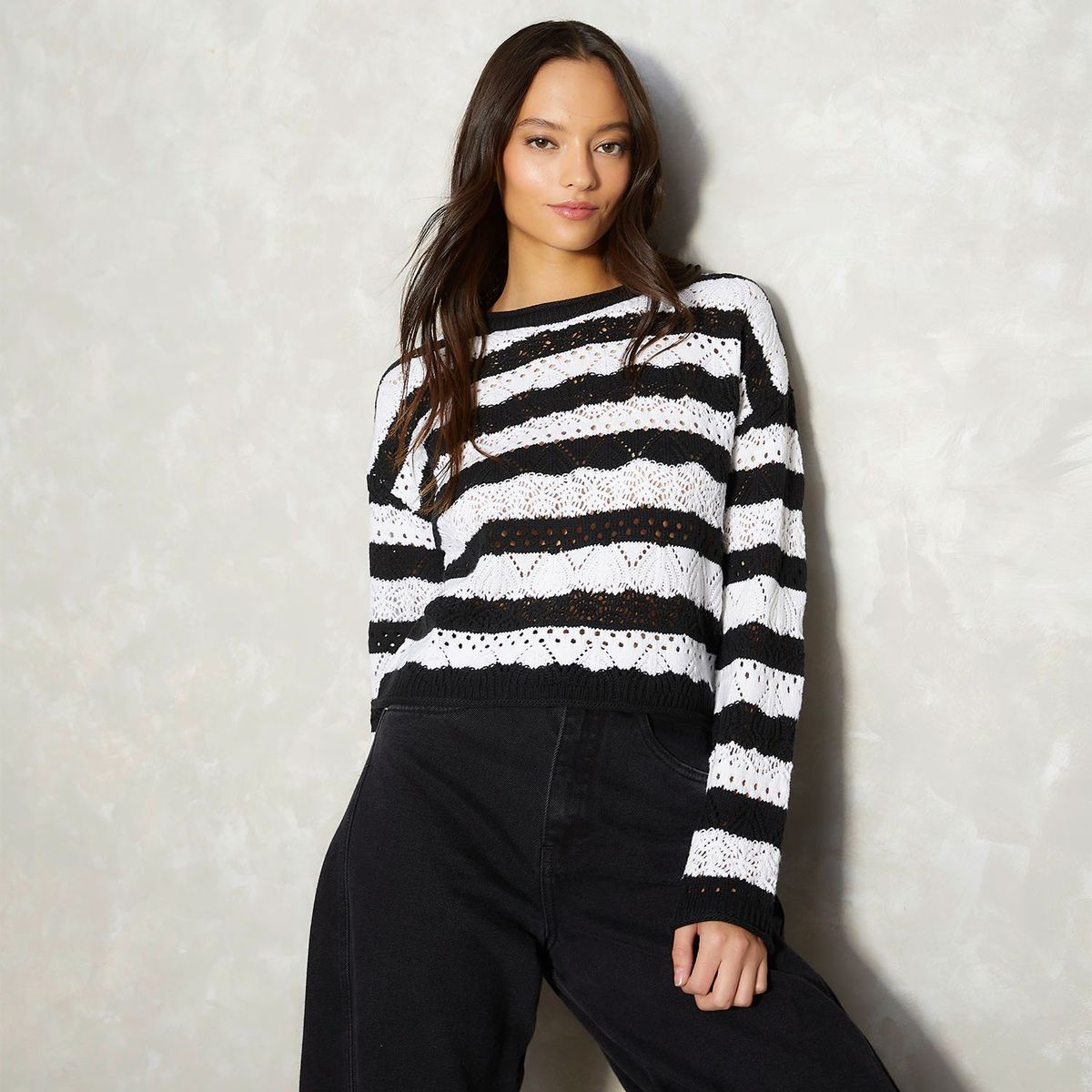 SYBILLA - Sweater Sybilla Mujer Regular Fit Diseño Calado