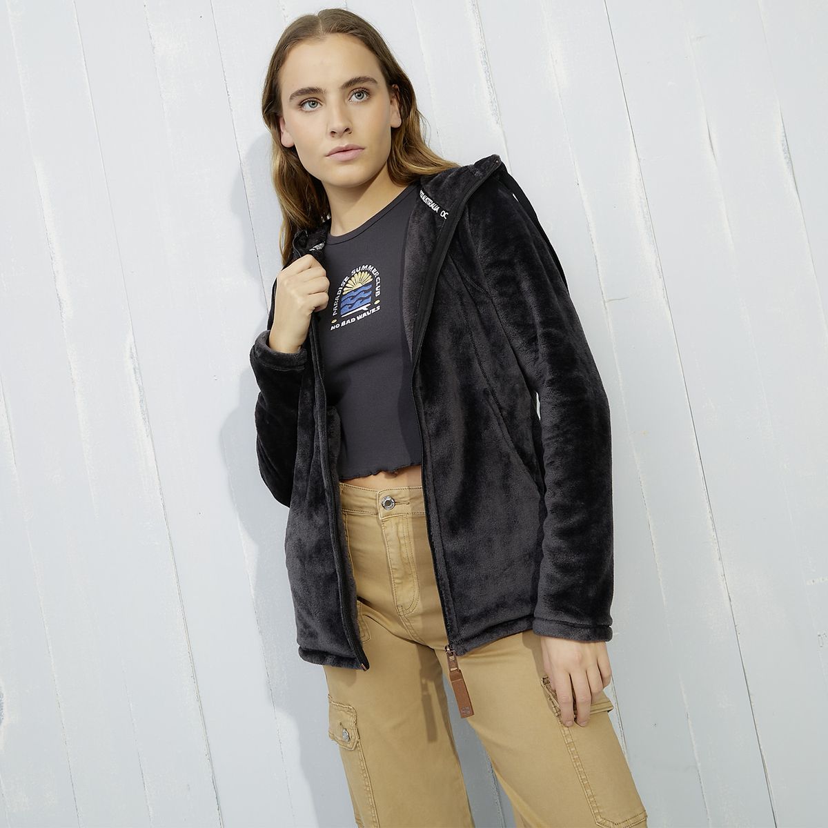 DOO AUSTRALIA - Polerón Polar Mujer Doo Australia Manga Larga Con Gorro