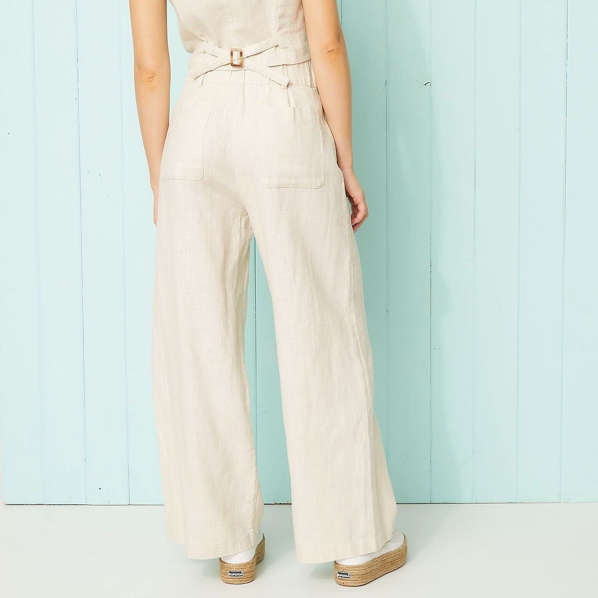 DOO AUSTRALIA - Pantalón Palazzo Mujer Doo Australia Ramio Tiro Alto