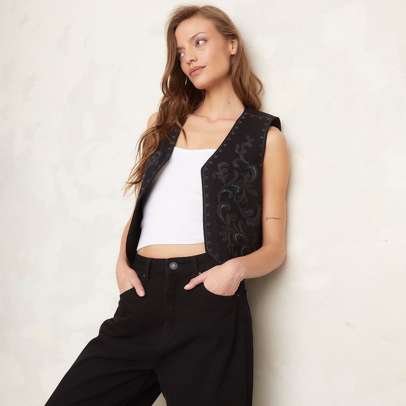 AMERICANINO - Chaleco Americanino Mujer Regular Fit Diseño Liso Casual