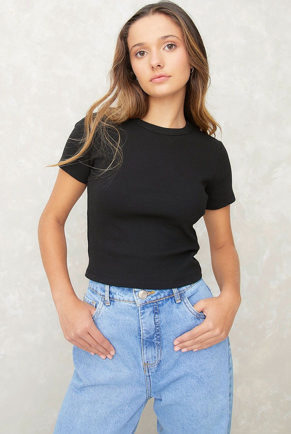 SYBILLA - Polera Sybilla Manga Corta Algodón Mujer Casual
