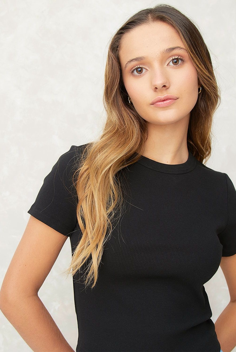 SYBILLA - Polera Sybilla Manga Corta Algodón Mujer Casual