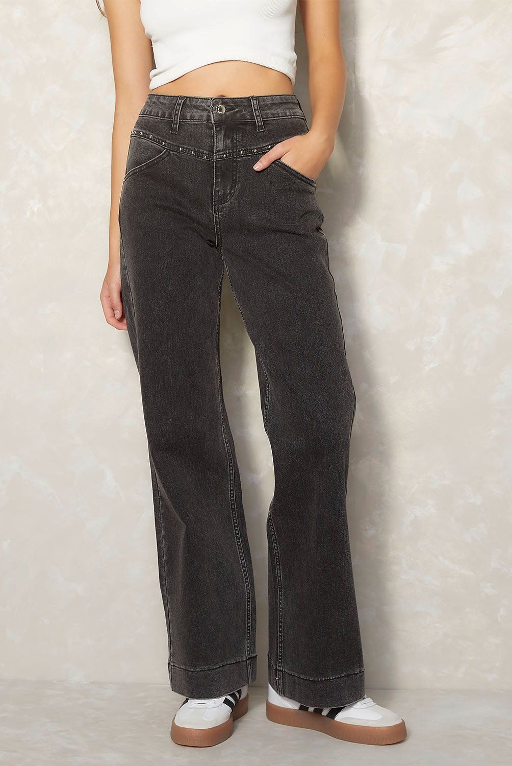 SYBILLA - Jeans Sybilla Mujer Denim Wide Leg Tiro Medio