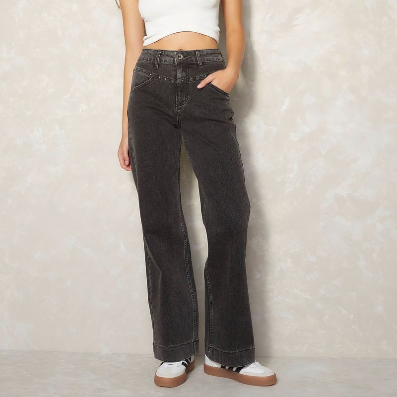 SYBILLA - Jeans Sybilla Mujer Denim Wide Leg Tiro Medio
