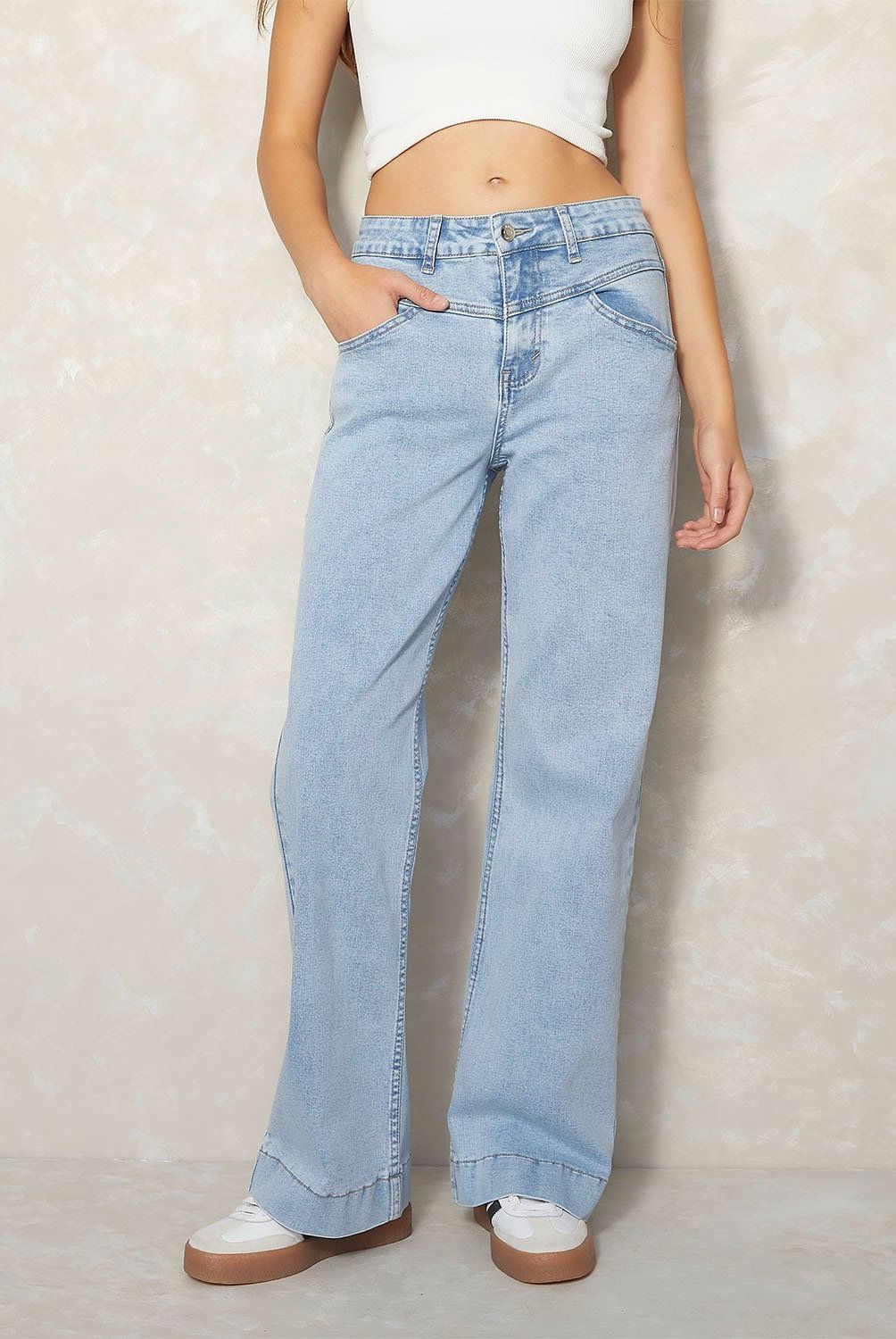 SYBILLA - Jeans Sybilla Mujer Denim Wide Leg Tiro Medio