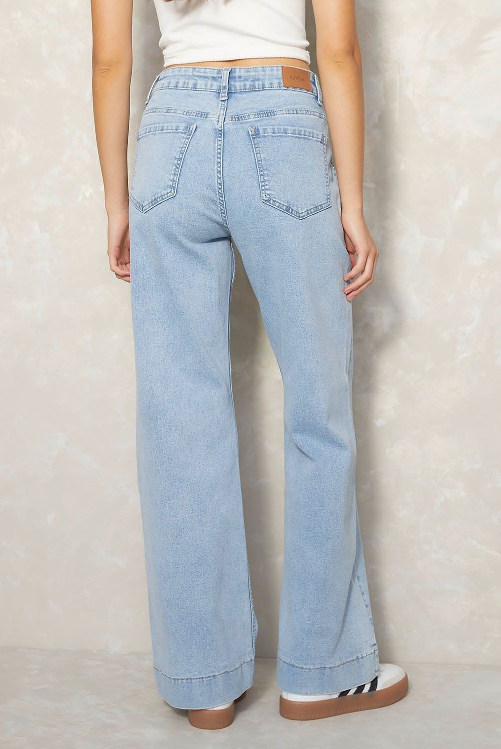 SYBILLA - Jeans Sybilla Mujer Denim Wide Leg Tiro Medio