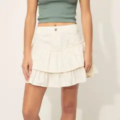 SYBILLA - Falda Mujer Diseño Liso con Volantes