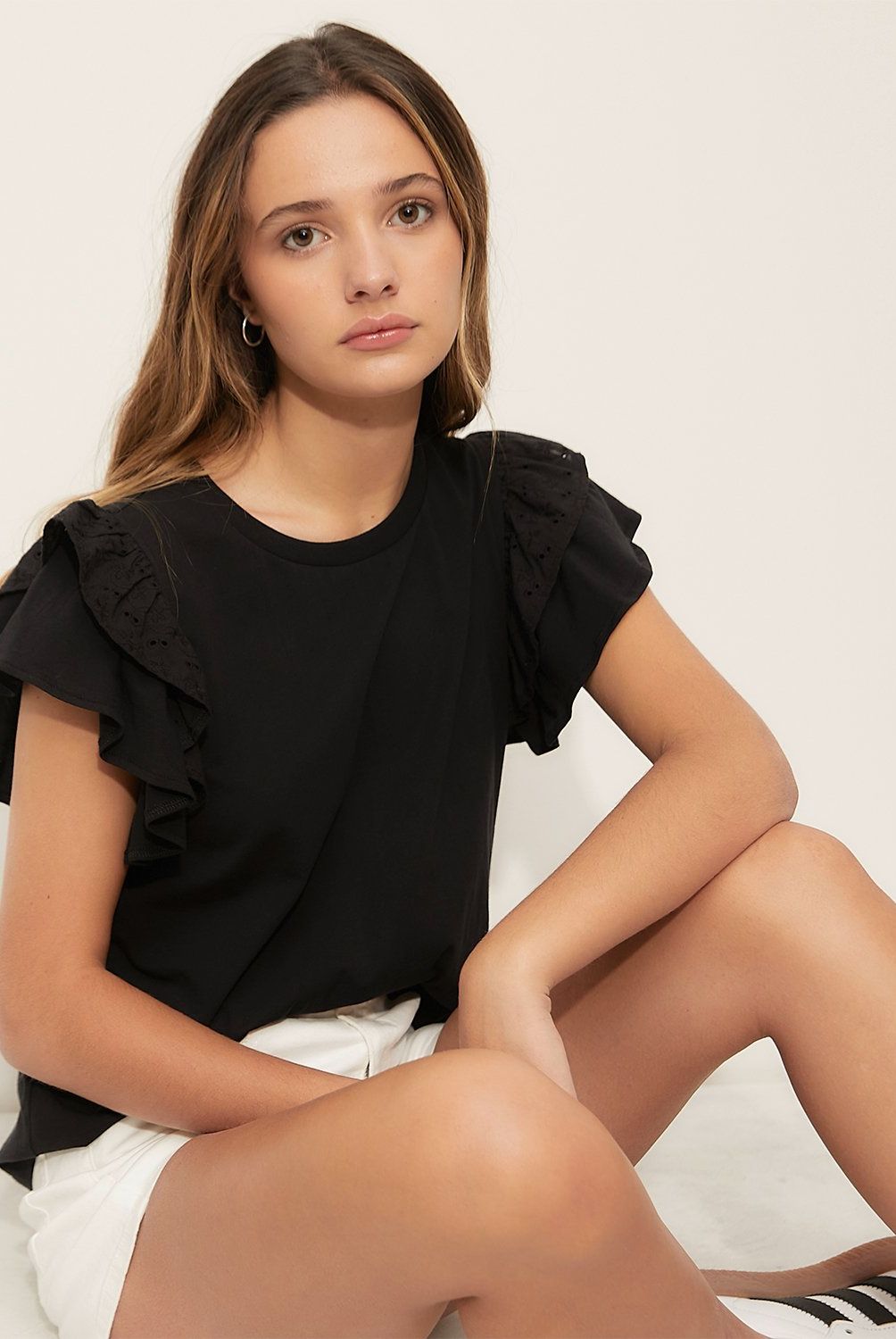 SYBILLA - Polera Sybilla Manga Corta Algodón Mujer