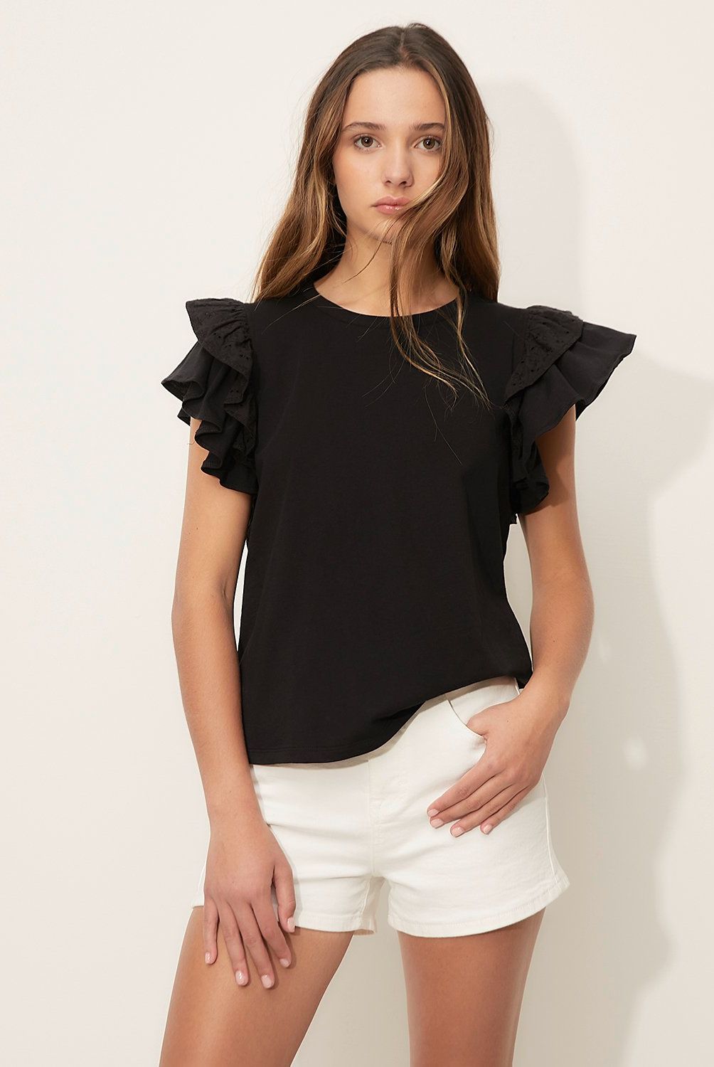 SYBILLA - Polera Sybilla Manga Corta Algodón Mujer