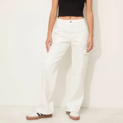 SYBILLA - Jeans Cargo Tiro Medio Mujer