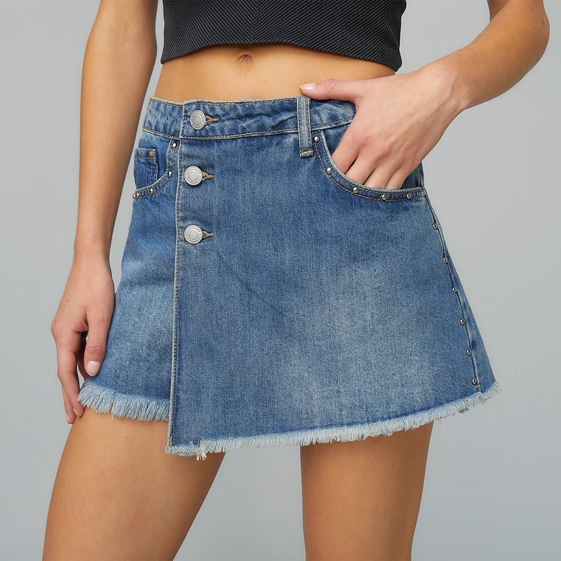 AMERICANINO - Falda Jeans Mujer Americanino Diseño Liso