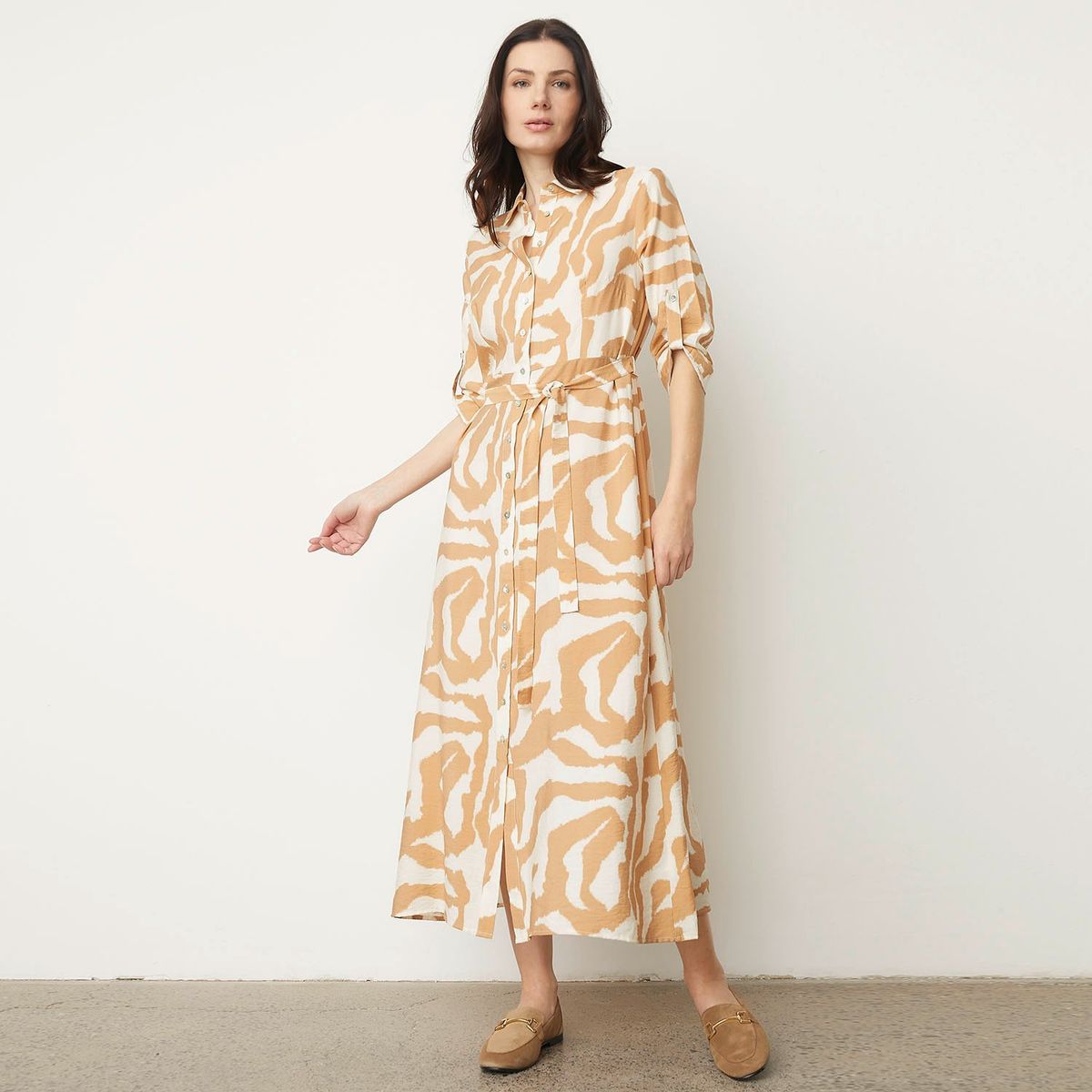 APOLOGY - Vestido Midi Mujer Apology Viscosa Estampado Casual