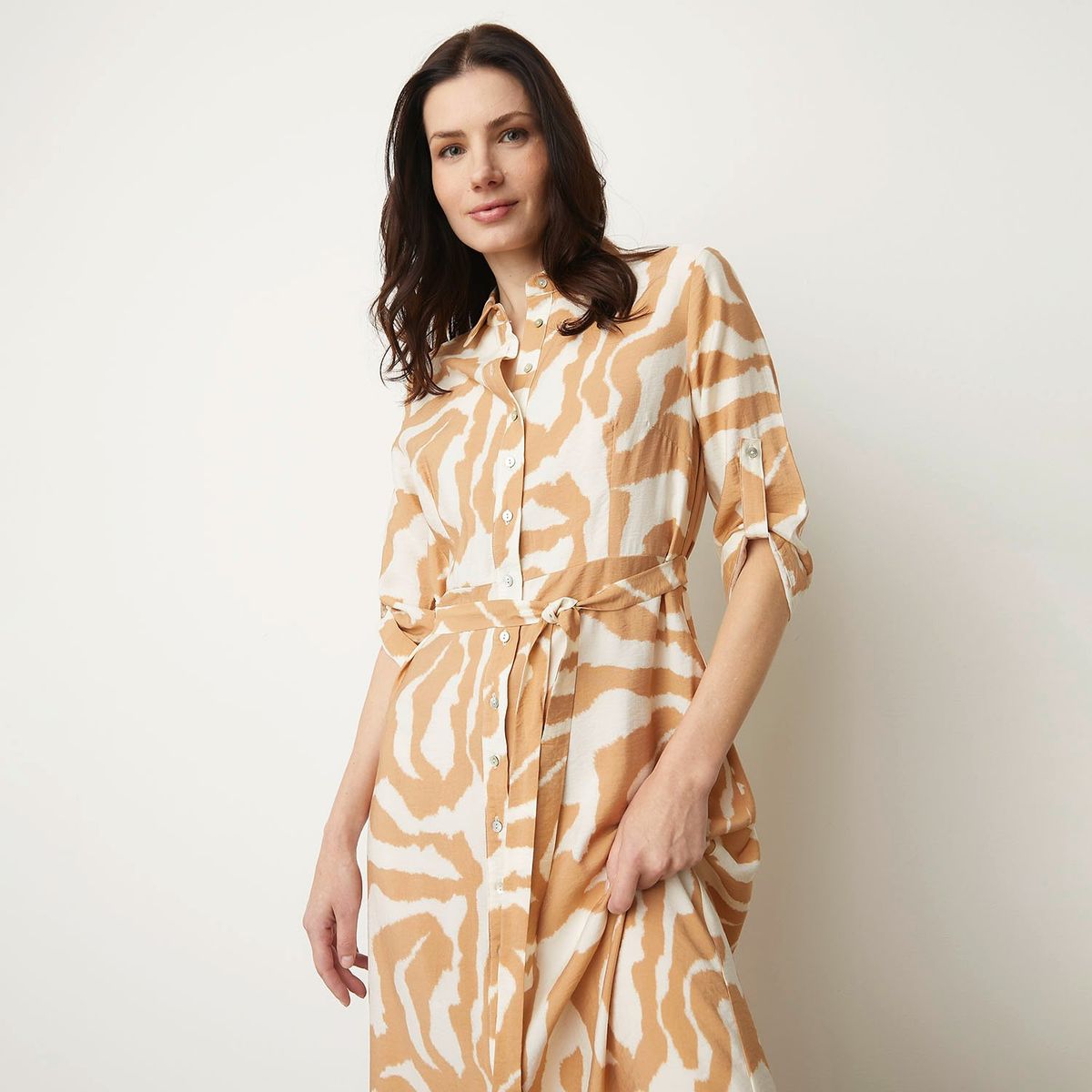 APOLOGY - Vestido Midi Mujer Apology Viscosa Estampado Casual