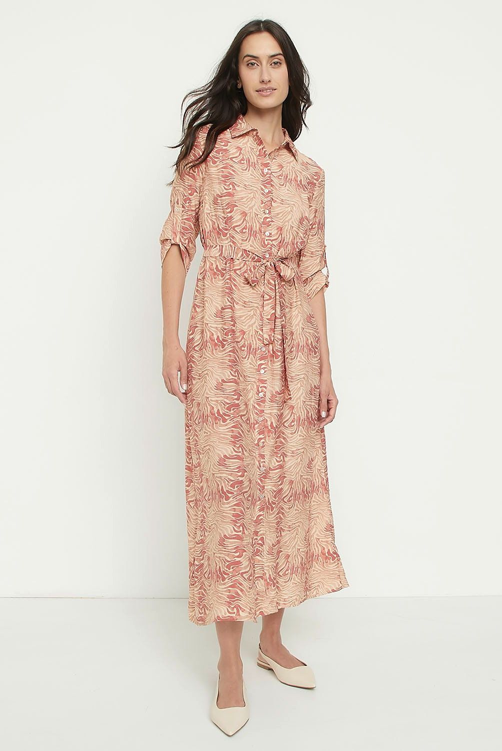 APOLOGY - Vestido Midi Mujer Apology Viscosa Estampado Casual
