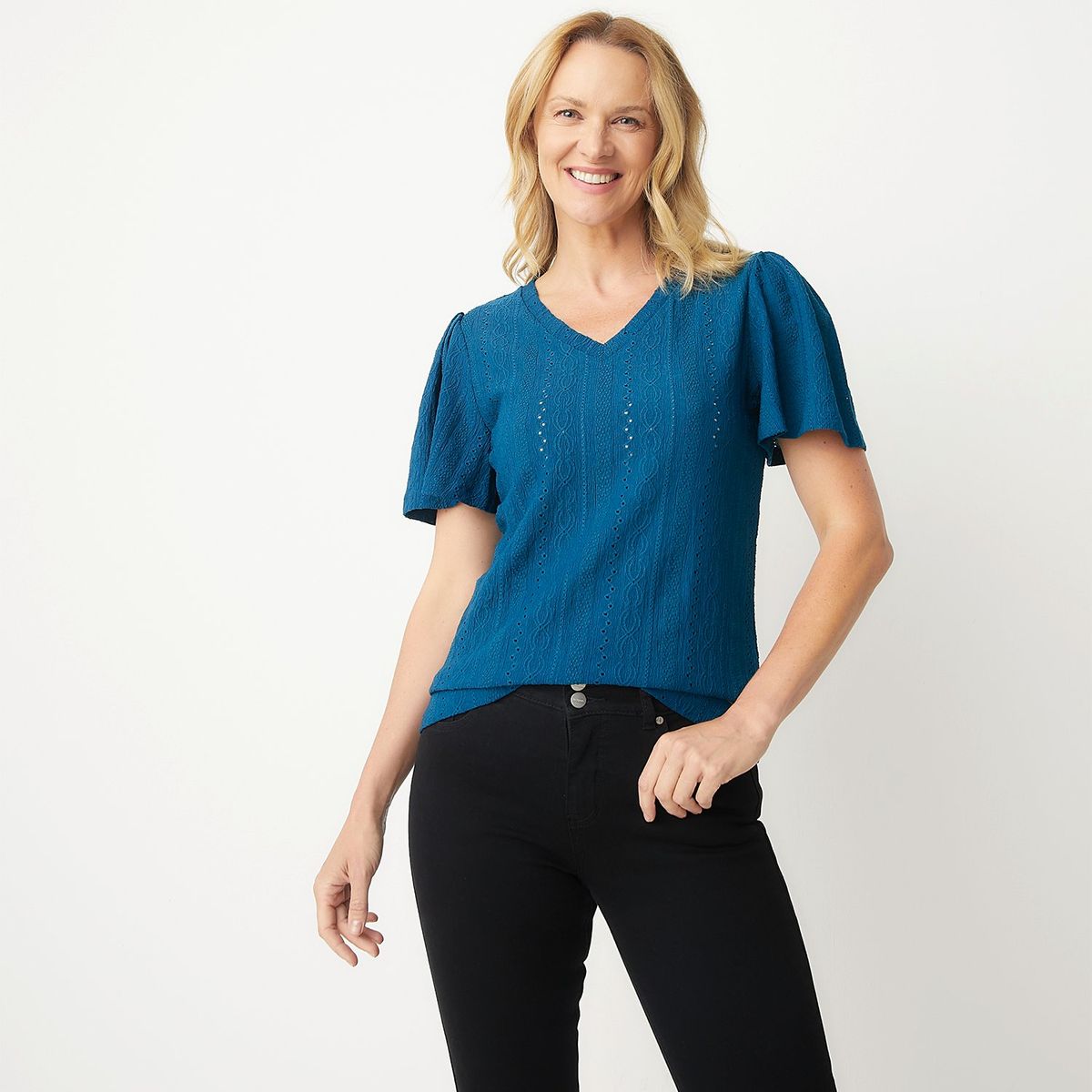 NEWPORT - Polera Manga Corta Mujer Newport Cuello V