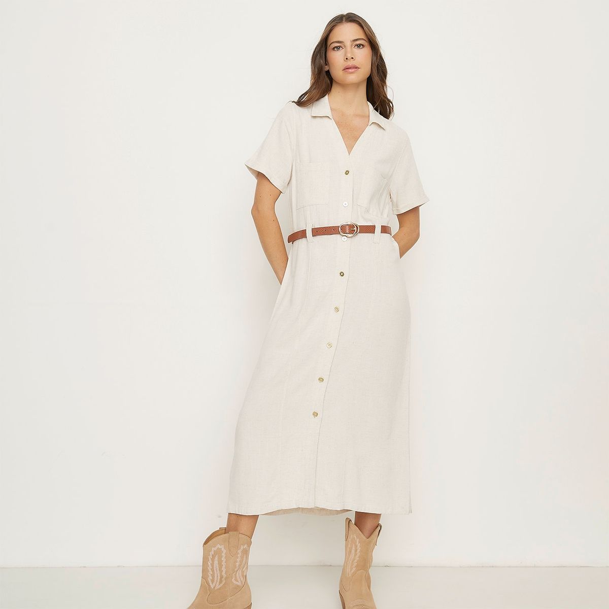 APOLOGY - Vestido Mujer Apology Casual Manga Corta Diseño Liso