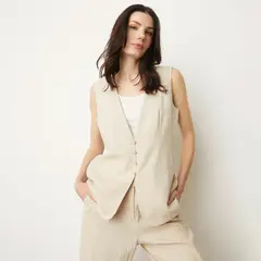APOLOGY - Blazer Sin Mangas Diseño Liso Mujer