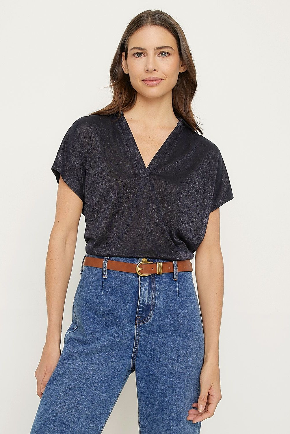 APOLOGY - Polera Apology Viscosa Manga Corta Casual Mujer