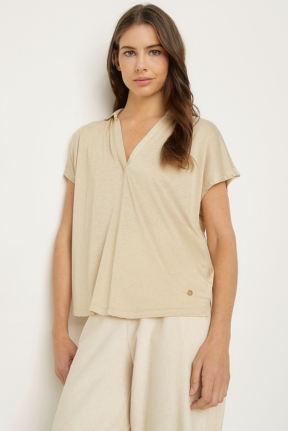 APOLOGY - Polera Apology Viscosa Manga Corta Casual Mujer