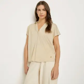 APOLOGY - Polera Viscosa Manga Corta Casual Mujer