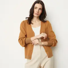 APOLOGY - Chaleco Cardigan Mujer Liso Manga Larga Fit Regular