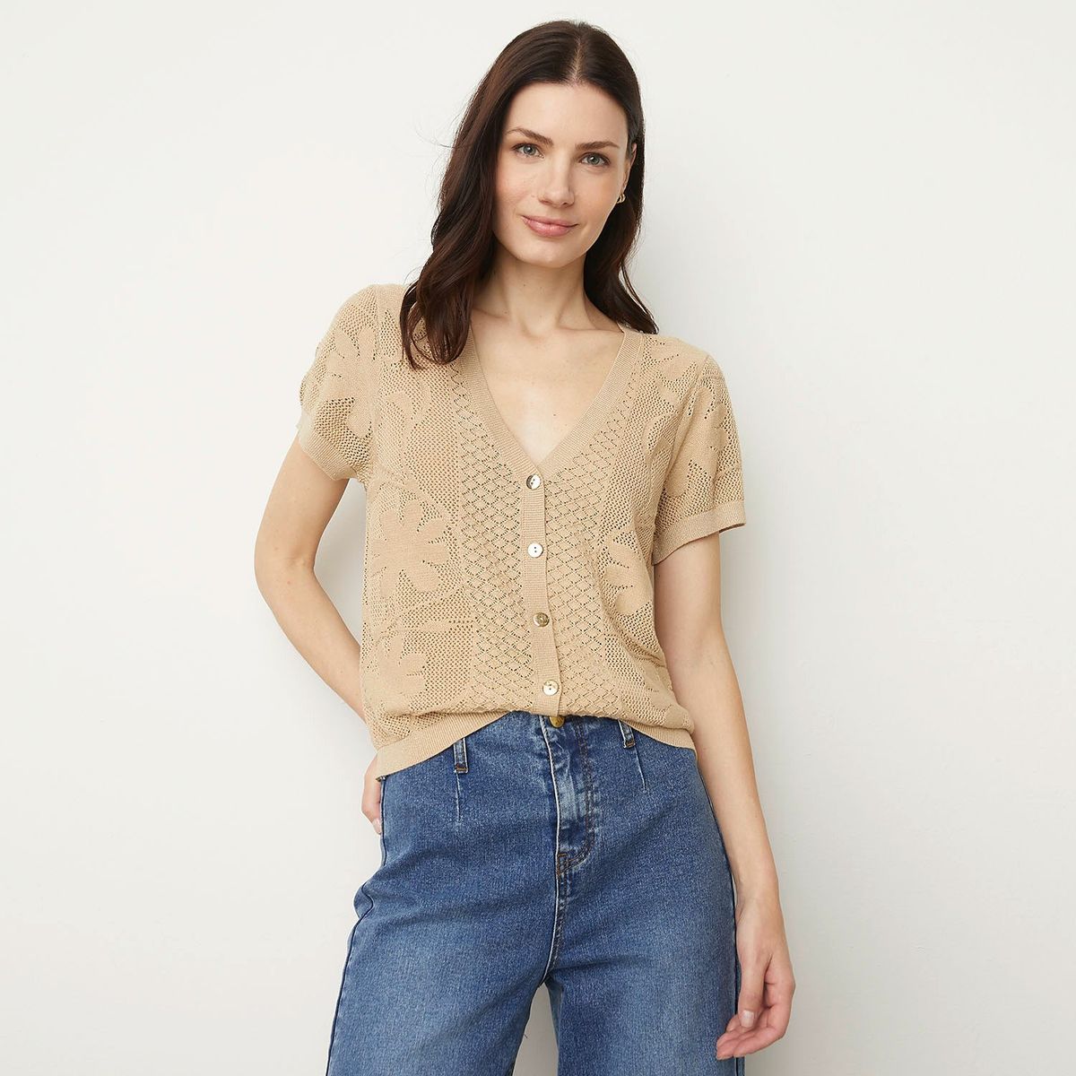 APOLOGY - Sweater Apology Liso Manga Corta Mujer