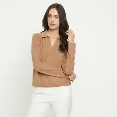 APOLOGY - Suéter Algodón Manga Larga Mujer Diseño Liso