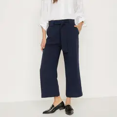 APOLOGY - Pantalón Mujer Tiro Medio Casual Azul Marino