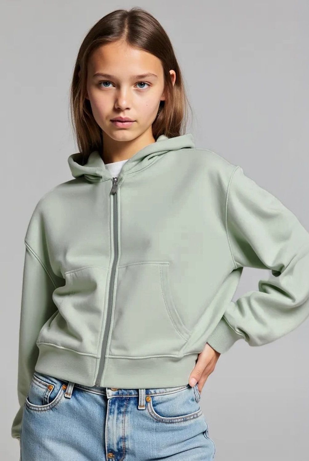 ELEVEN - Polerón Eleven Algodón Niña con Cierre y Gorro