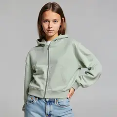 ELEVEN - Polerón Algodón Niña con Cierre y Gorro