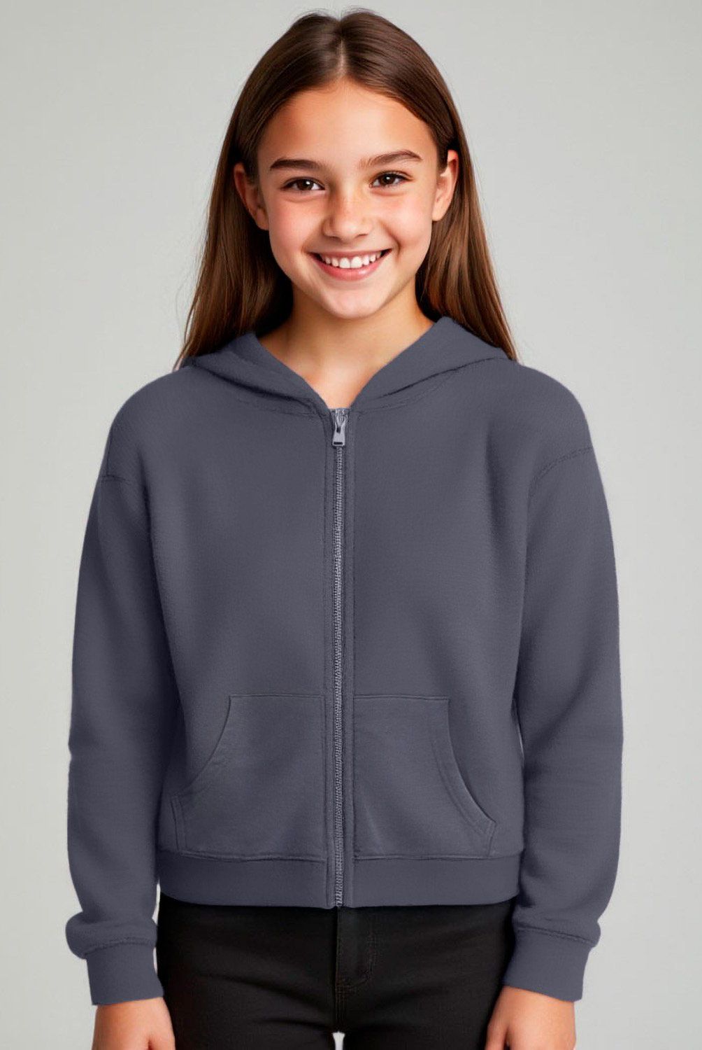 ELEVEN - Polerón Eleven Algodón Niña con Cierre y Gorro