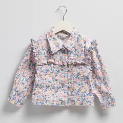 YAMP - Chaqueta Casual Algodón Diseño Floral Bebé Niña