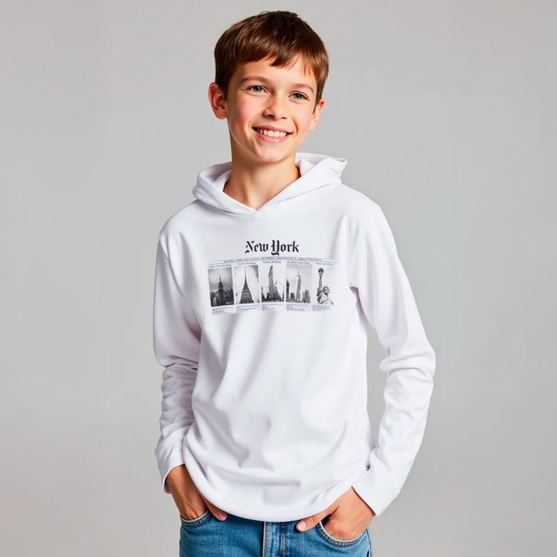 FEDERATION - Polera Niño Federation Algodón Estampada con Gorro