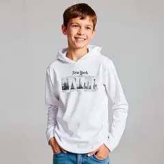 FEDERATION - Polera Niño Algodón Estampada con Gorro