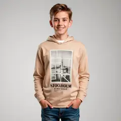 FEDERATION - Polera Niño Algodón Estampada con Gorro