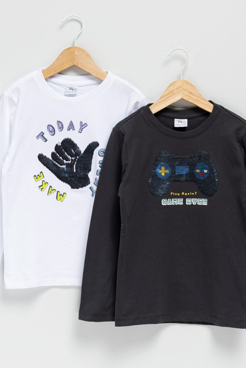 YAMP - Pack 2 Poleras Manga Larga Algodón Niño Yamp Estampadas