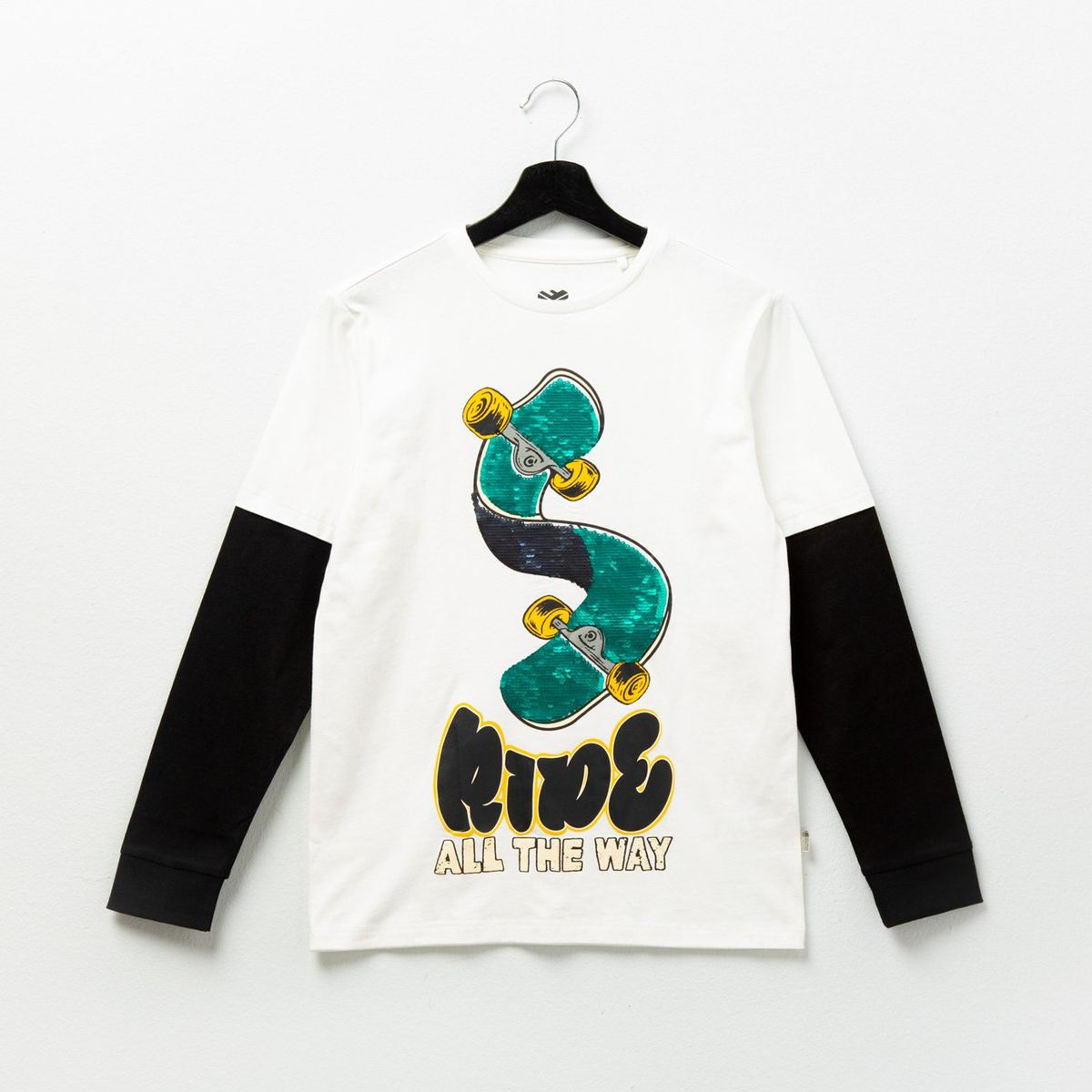 FEDERATION - Polera Manga Larga Federation Algodón Estampada Urbana Niño