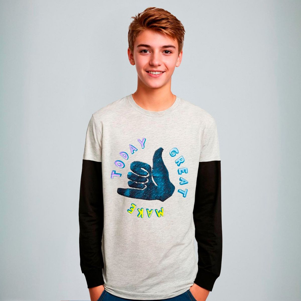 FEDERATION - Polera Manga Larga Federation Algodón Estampada Urbana Niño