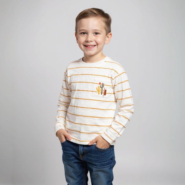 CONIGLIO - Polera Coniglio Algodón Rayada Manga Larga Niño