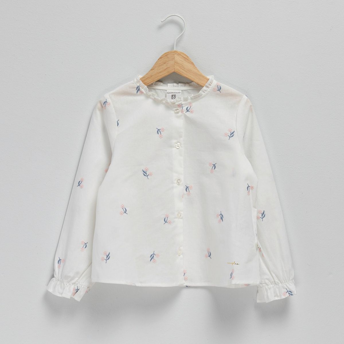 CONIGLIO - Blusa Coniglio Flores Manga Larga Niña Algodón