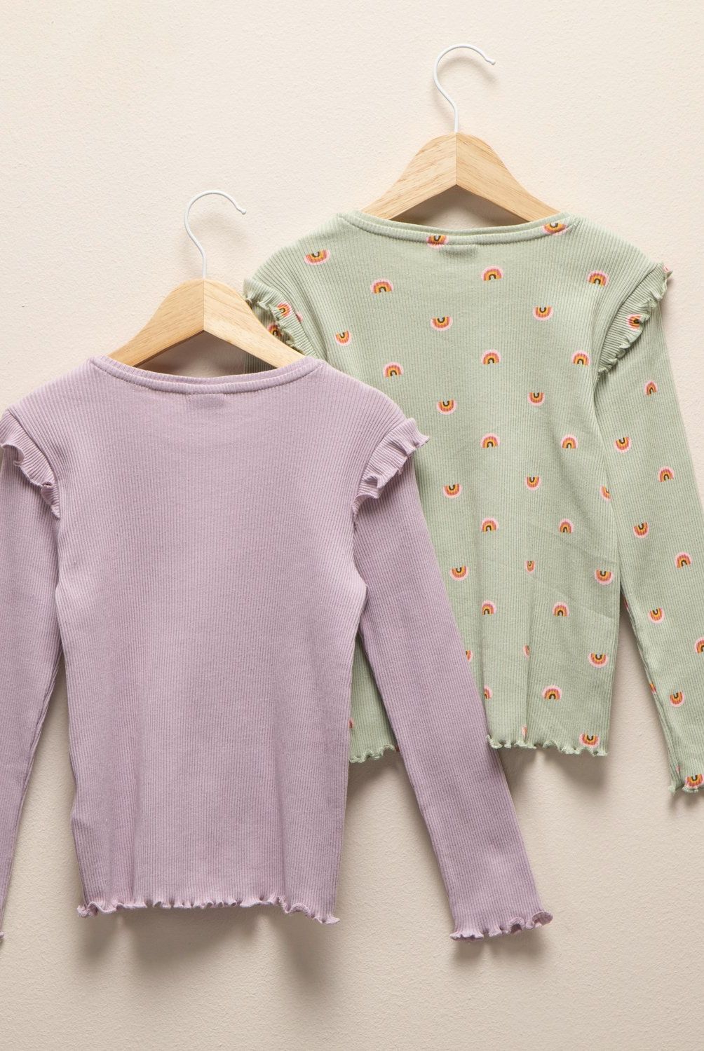 YAMP - Pack 2 Poleras Manga Larga Algodón Niña Yamp Estampadas Rib