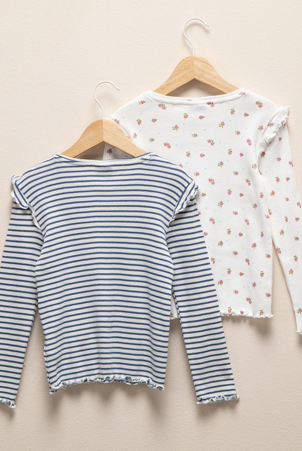 YAMP - Pack 2 Poleras Manga Larga Algodón Niña Yamp Estampadas Rib