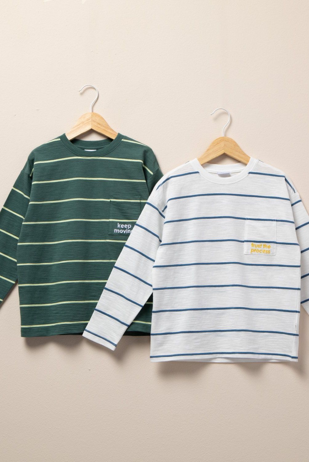 YAMP - Pack de 2 Poleras Algodón Niño Yamp Manga Larga Rayas