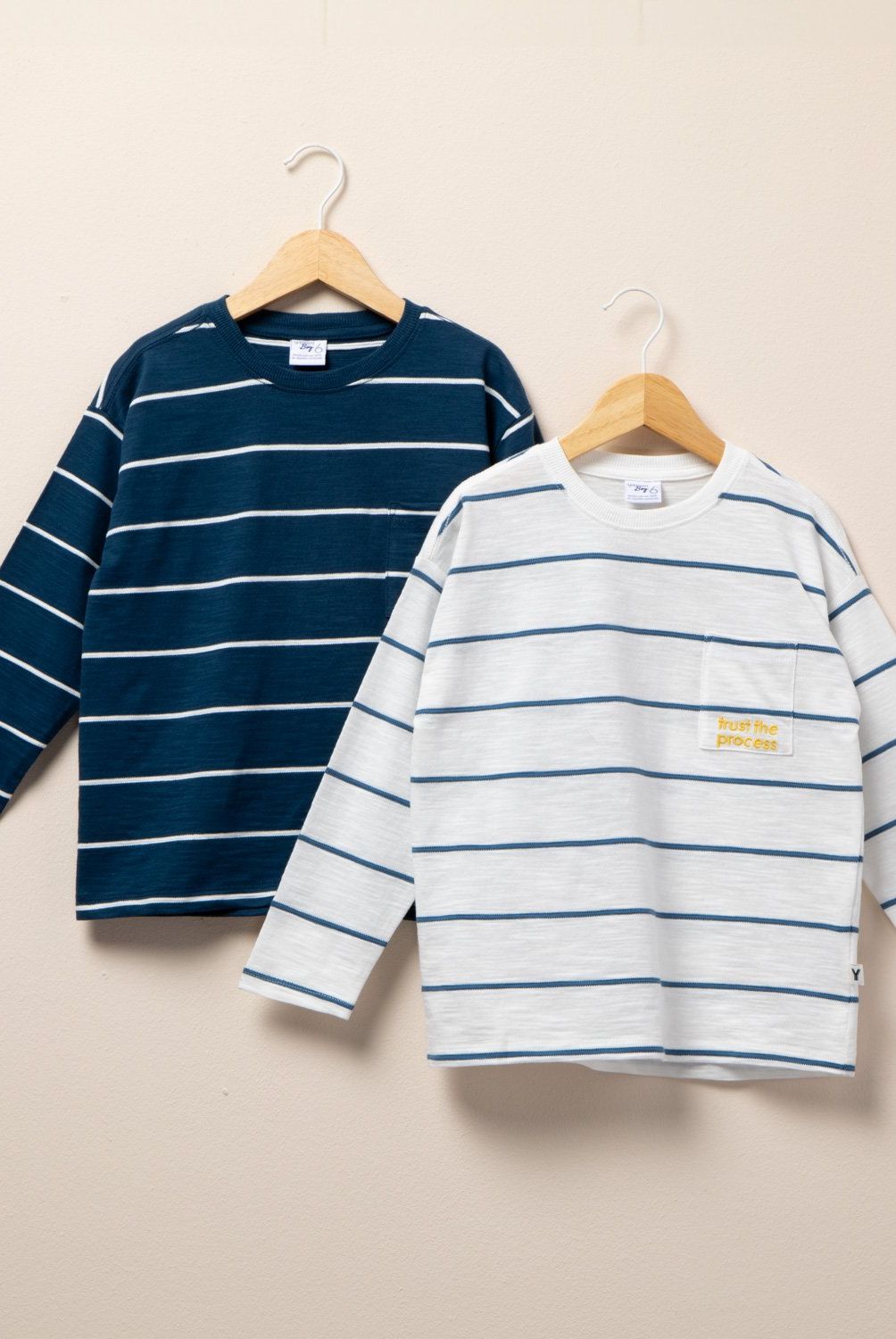 YAMP - Pack de 2 Poleras Algodón Niño Yamp Manga Larga Rayas