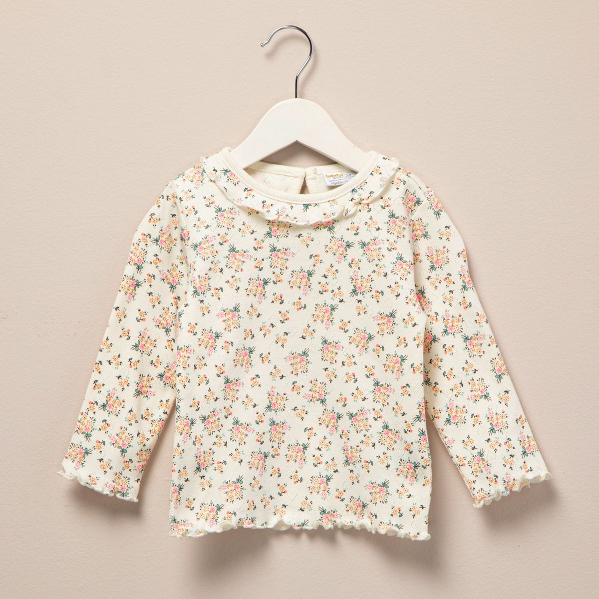 YAMP - Polera Manga Larga Algodón Flores Bebé Niña Yamp